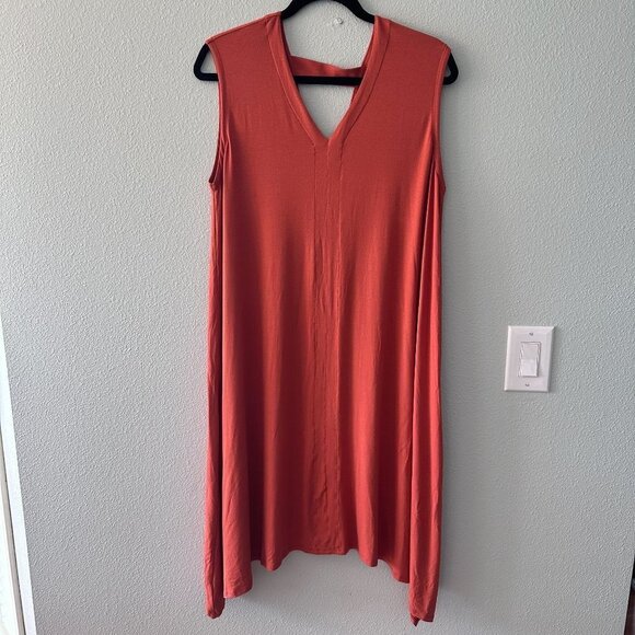 Eileen Fisher Swing Midi] Dress V-Neck Tank Women's Size MEDIUM - Picture 1 of 6